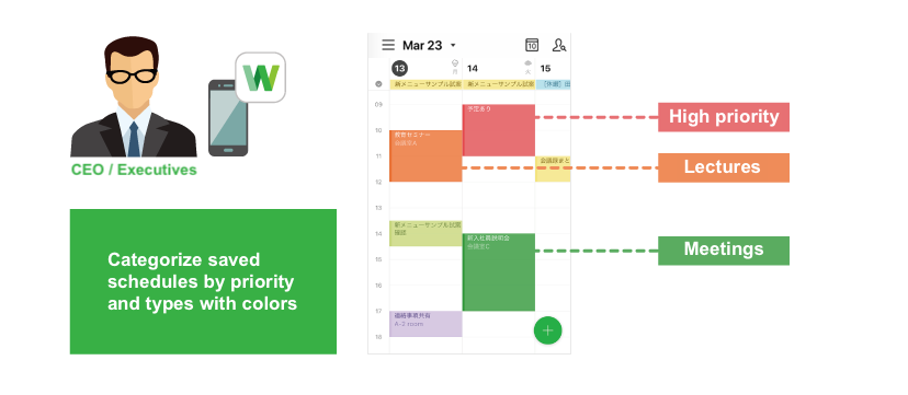 color coding schedules in calendar